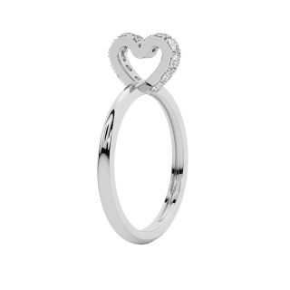 Delicate Heart Shaped Diamond Ring