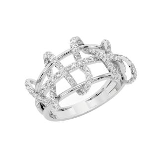 Curly Ribbon Diamond Engagement Ring