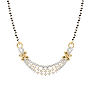 Orel Round Diamond Mangalsutra With Chain