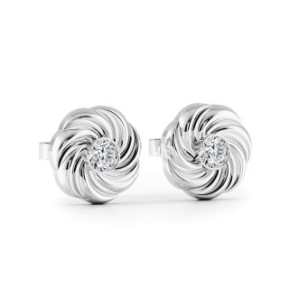 Blossom Round Diamond Stud Earrings