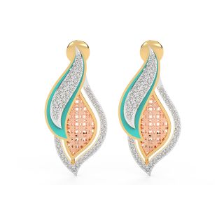 Enamel Designer Diamond Stud Earrings