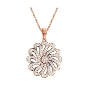 Stylish Floral Diamond Pendant