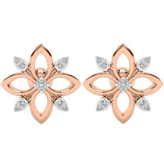 Bluet Diamond Petals Designer Stud Earrings