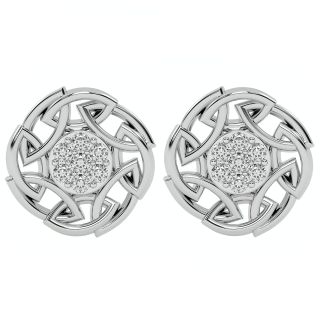 A Late Bloomer Diamond Studded Round Earring