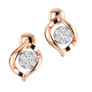 Paisley Round Dimond Stud Earring