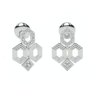 Zoe Hexagon Pattern Diamond Earring