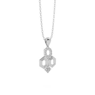 Zoe Hexagon Pattern Diamond Pendant