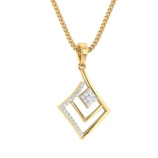 Gold Diamond Shape Design Pendant