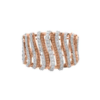 Gold Diamond Shimmer Stripes Ring