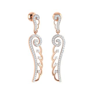 Designer Gold Diamond Dangler Earrings