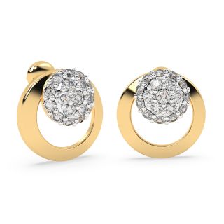 Circle Design Diamond Earring