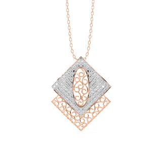 Lace It Up Square Diamond Pendant