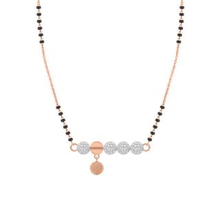 Dot Pattern Diamond Mangalsutra With Chain