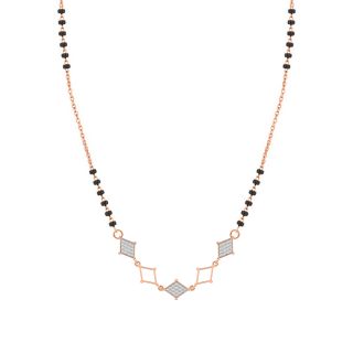 Rhombus Design Diamond Mangalsutra With Chain