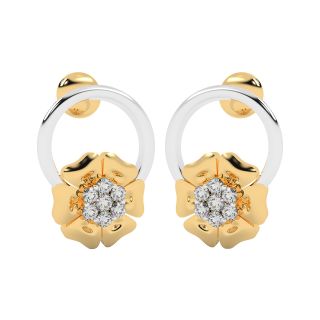 Duo Style Diamond Stud Earrings