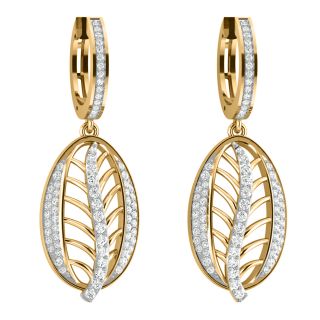 Mila Round Leafy Diamond Earrings