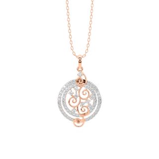 Ripple Round Diamond Pendant