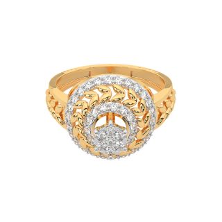 Prism Jewel 0.39Ct Natural Brown Diamond Flower Cluster Style Ring