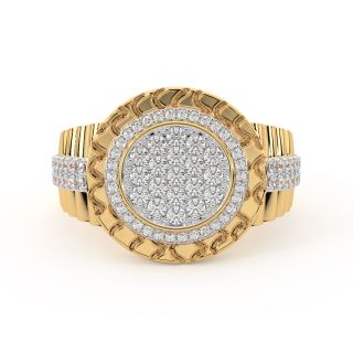 Floral Diamond Design Ring For Men