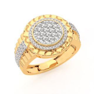 Floral Diamond Design Ring For Men