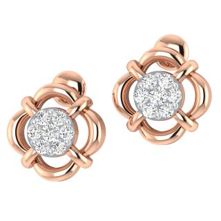 Ena Round Diamond Stud Earrings