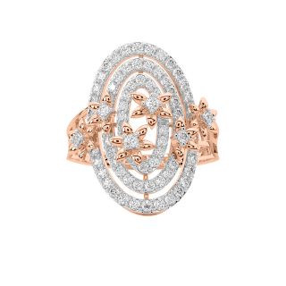 Oval Floral Design Diamond Ring