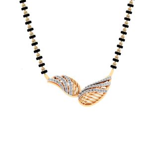 Shell Design Diamond Mangalsutra With Chain