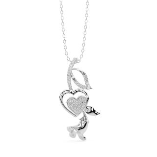 Stylish Apple Heart Diamond Pendant