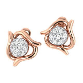 Gin Round Diamond Stud Earrings