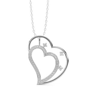 Dual Heart Shape Diamond Pendant