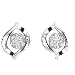 Paisley Round Dimond Stud Earring