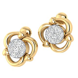 Ruby Round Diamond Stud Earring