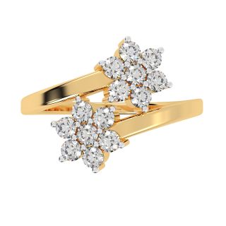 Stylish Flower Design Diamond Ring