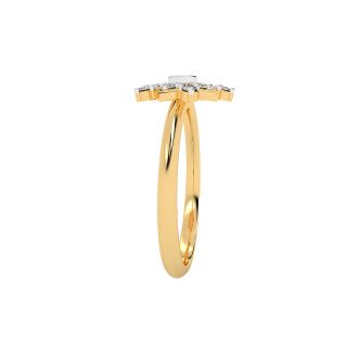 Gold Pentagon Petal Diamond Ring