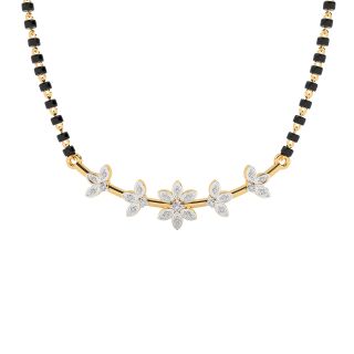 Leaves Design Diamond Mangalsutra