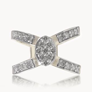 Avan Designer Cross Band Diamond Ring
