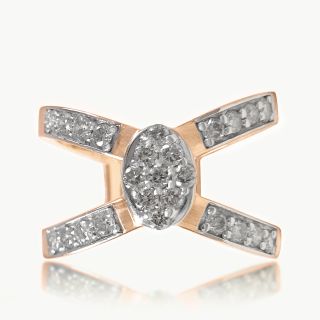 Avan Designer Cross Band Diamond Ring