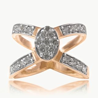 Avan Designer Cross Band Diamond Ring