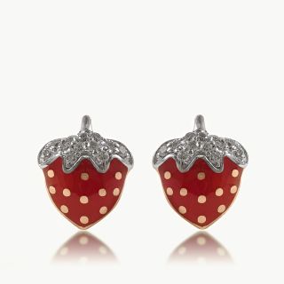 Strawberry Diamond Studs Earrings