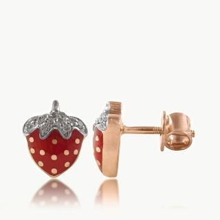 Strawberry Diamond Studs Earrings