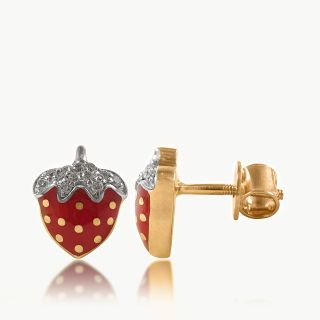 Strawberry Diamond Studs Earrings
