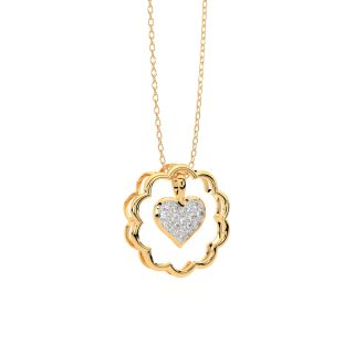 Gold pendant In Heart Shape