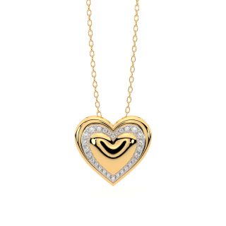 Gold Drizzle Drop Heart Pendant