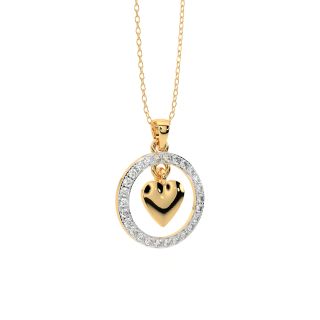 Heart Shape Pendant Design In Gold