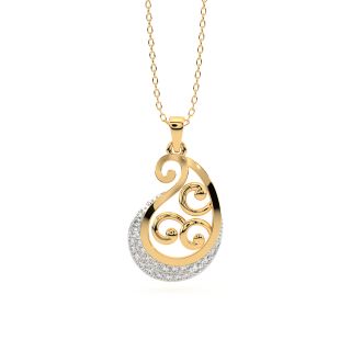 Paisley Pattern Diamond Pendant