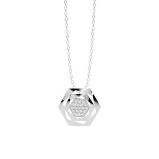 Graceful Hexagon Diamond Pendant