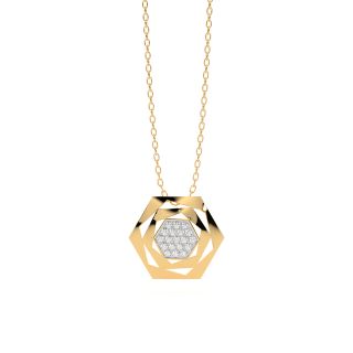 Graceful Hexagon Diamond Pendant