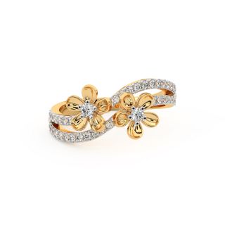 Inter Cross Flower Engagement Ring