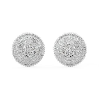 Simple Round Diamond Stud Earrings