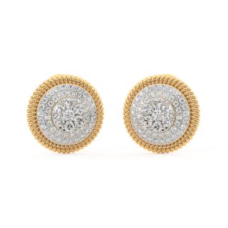 Simple Round Diamond Stud Earrings